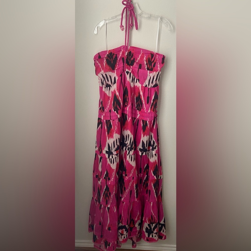Ro’s Garden Denise Halter Maxi Dress in Bazaar Pink SZ L NWT - Picture 3 of 11